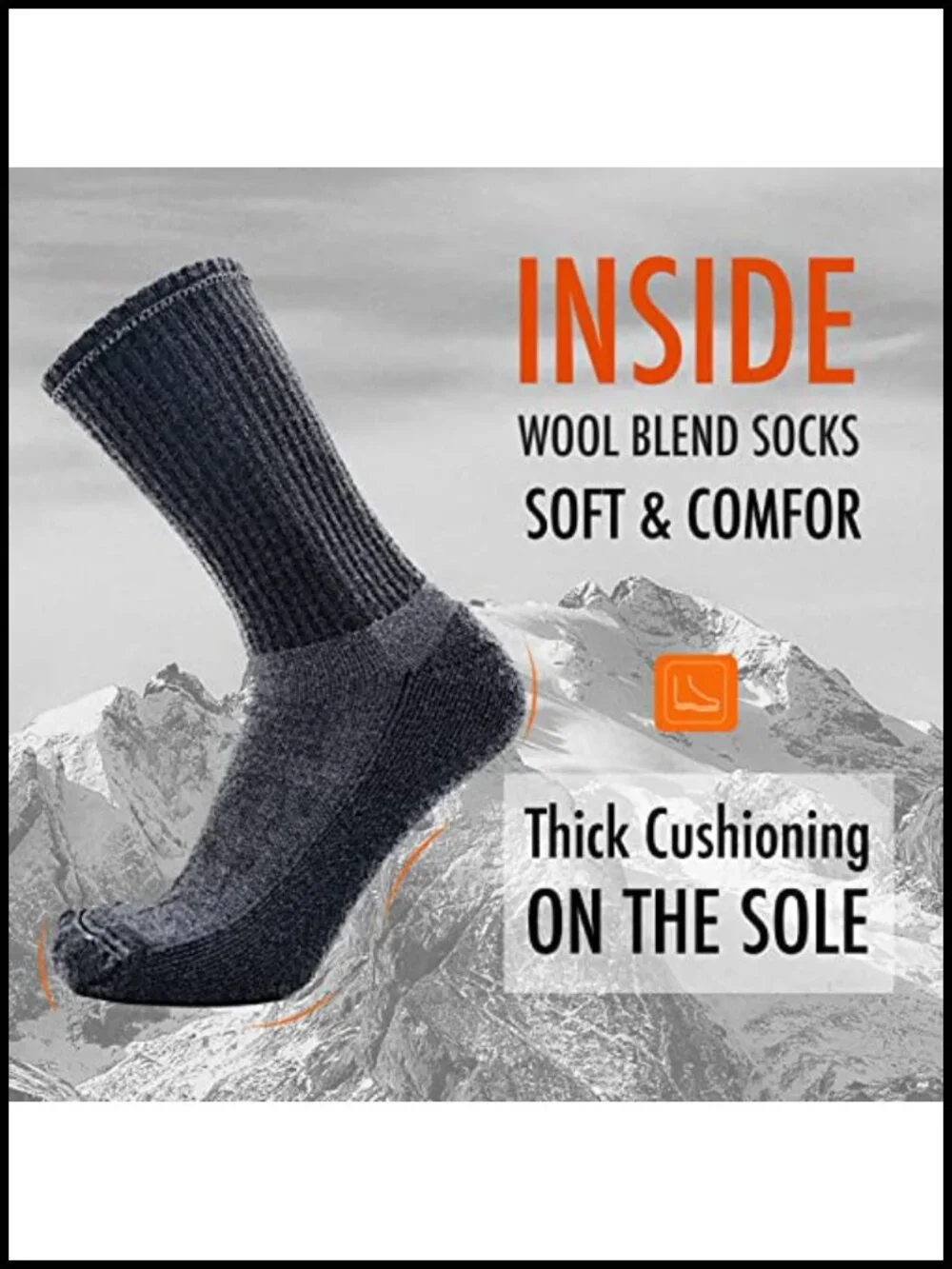 4 Pack Men's Women's Merino Wool Blend Hiking Running Crew Socks Thick Cushioned